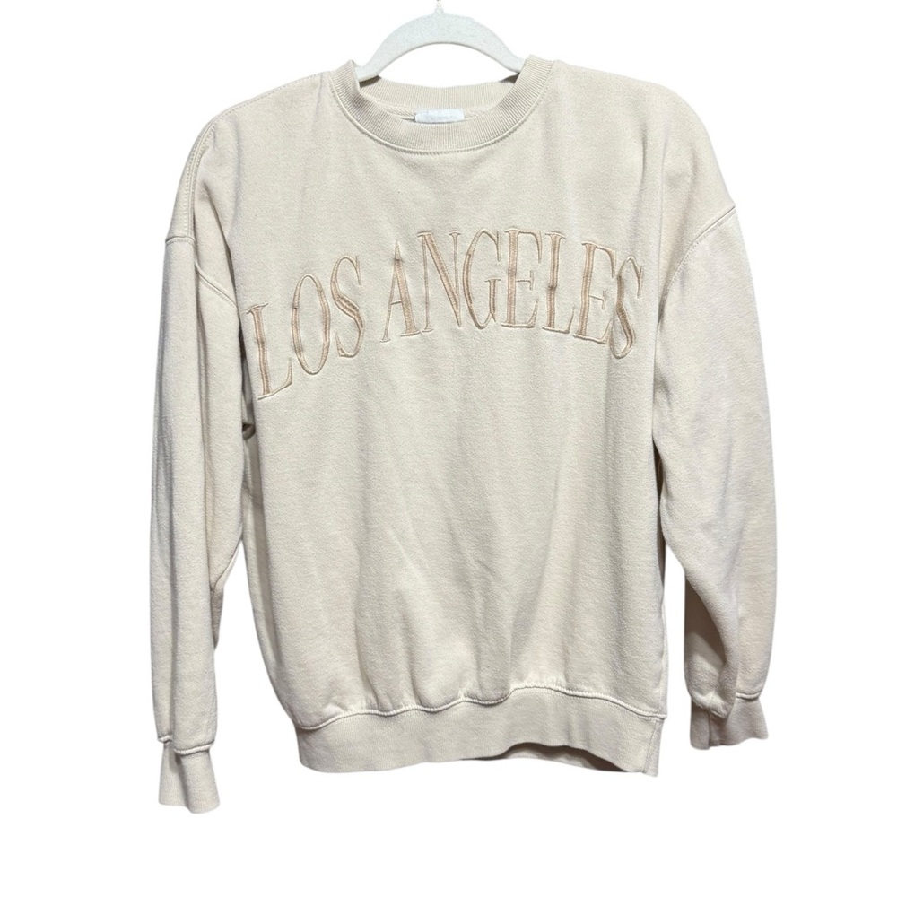 Reflex Cream Los Angeles Women’s Sweatshirt Sz S minimalist 90s y2k graphic‎